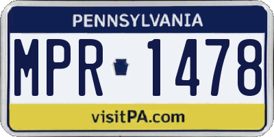PA license plate MPR1478