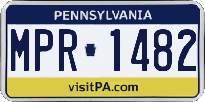 PA license plate MPR1482
