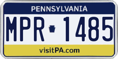 PA license plate MPR1485