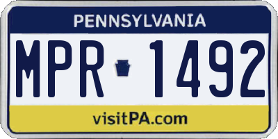 PA license plate MPR1492