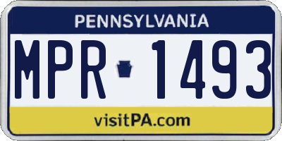 PA license plate MPR1493
