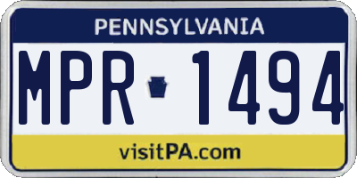 PA license plate MPR1494