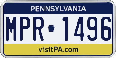 PA license plate MPR1496