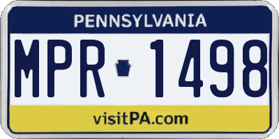 PA license plate MPR1498
