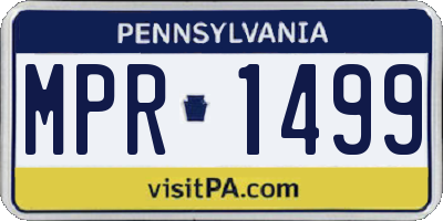 PA license plate MPR1499