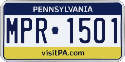PA license plate MPR1501