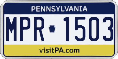 PA license plate MPR1503