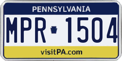 PA license plate MPR1504