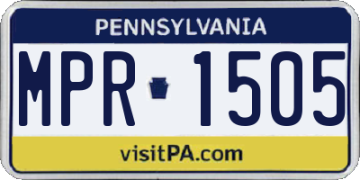 PA license plate MPR1505