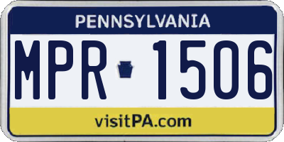 PA license plate MPR1506