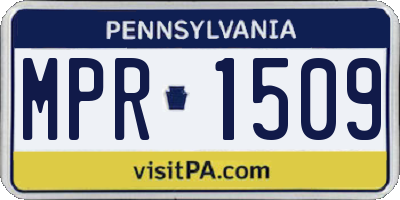 PA license plate MPR1509