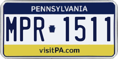 PA license plate MPR1511