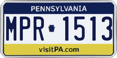 PA license plate MPR1513