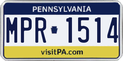 PA license plate MPR1514