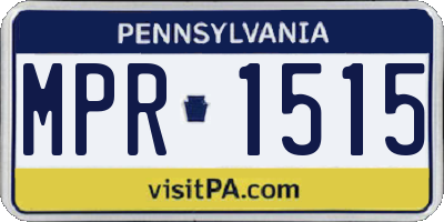PA license plate MPR1515