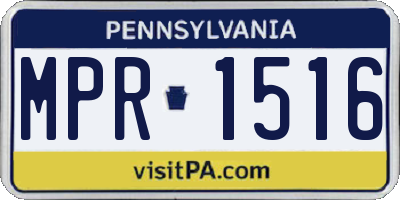 PA license plate MPR1516