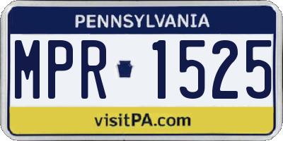 PA license plate MPR1525