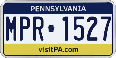 PA license plate MPR1527