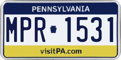 PA license plate MPR1531