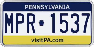 PA license plate MPR1537