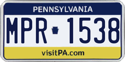 PA license plate MPR1538