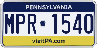 PA license plate MPR1540
