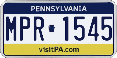 PA license plate MPR1545