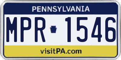 PA license plate MPR1546