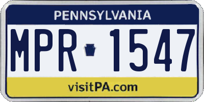 PA license plate MPR1547