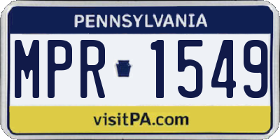 PA license plate MPR1549