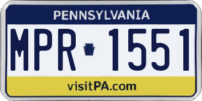 PA license plate MPR1551