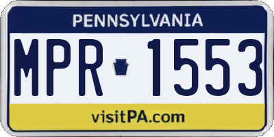 PA license plate MPR1553