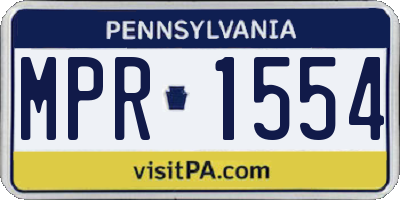 PA license plate MPR1554