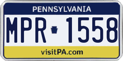 PA license plate MPR1558