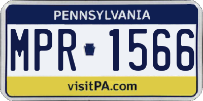 PA license plate MPR1566