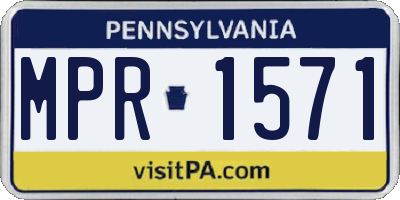 PA license plate MPR1571