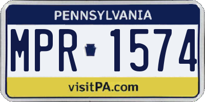 PA license plate MPR1574