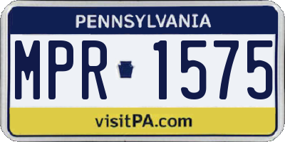 PA license plate MPR1575