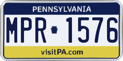 PA license plate MPR1576
