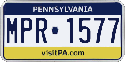 PA license plate MPR1577