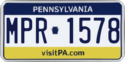 PA license plate MPR1578
