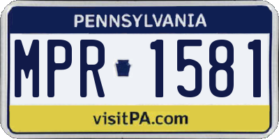 PA license plate MPR1581