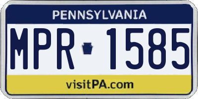 PA license plate MPR1585