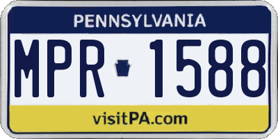 PA license plate MPR1588