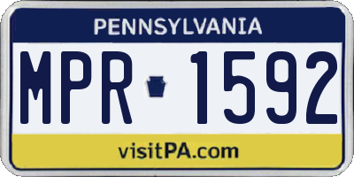 PA license plate MPR1592