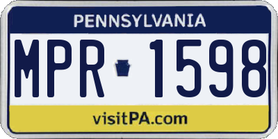 PA license plate MPR1598