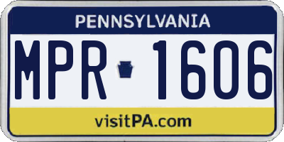 PA license plate MPR1606