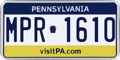 PA license plate MPR1610