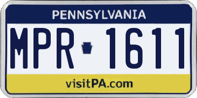 PA license plate MPR1611