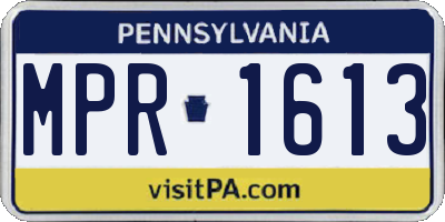 PA license plate MPR1613